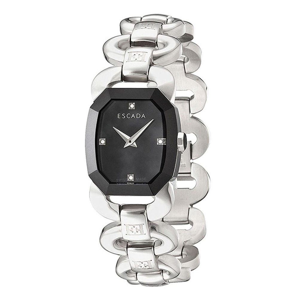 Escada Swiss Charlene 4 Diamond Accent Stainless Steel Link Bracelet Watch